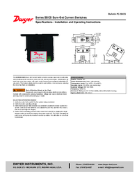 Thumbnail of document Manual - Series SSCS Sure-Set Current Switch